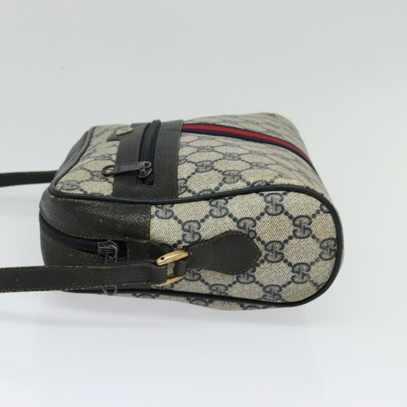 GUCCI GG Supreme Sherry Line Shoulder Bag PVC Navy Gold 98 02 005 Auth BA4122 - Picture 4 of 16